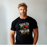 Health Is Wealth Gym Shirt – Motivational Fitness Tee for Men - Carter Lifestyle Solutions