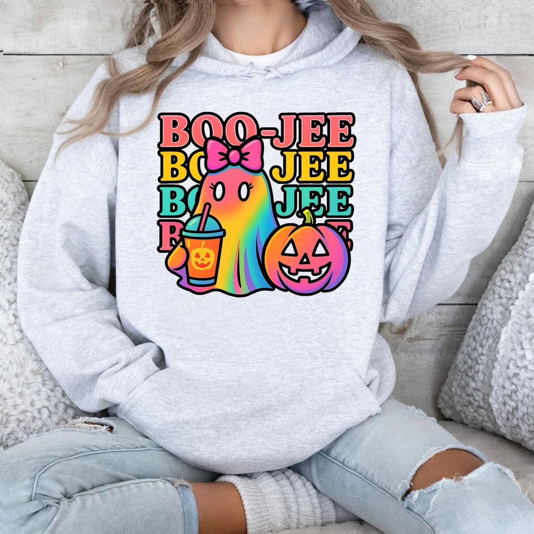 BOO-JEE Halloween Sweatshirt – Cute & Colorful Ghost Graphic - Carter Lifestyle Solutions